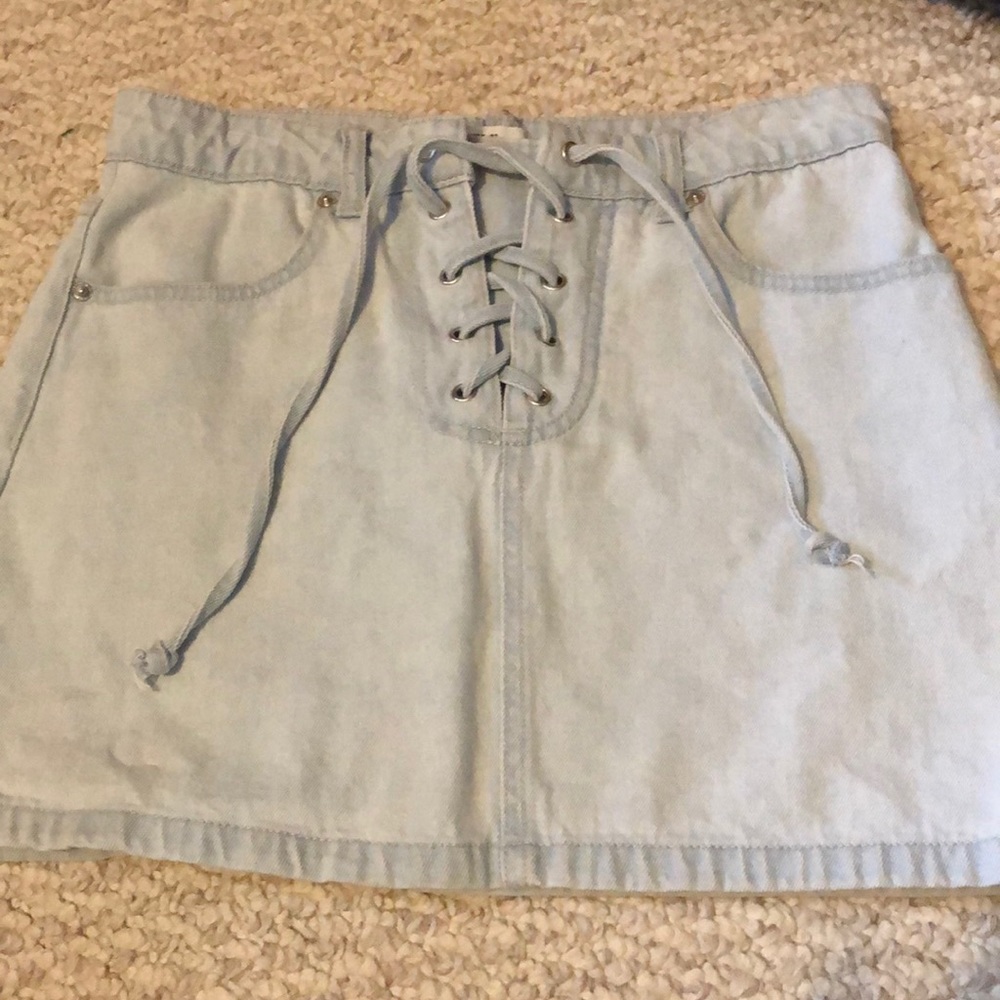 Denim lace up skirt!!
